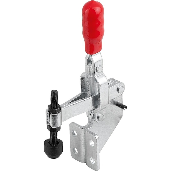 Toggle Clamp Vertical Std, Angled Foot F1=800, Fixed Clamping Spindle M05X35, Steel Galvanized And